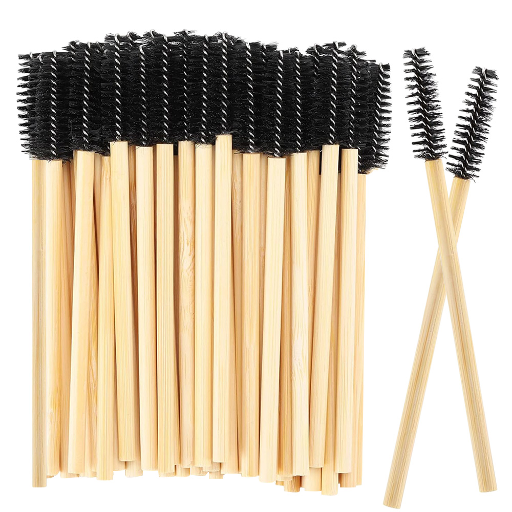 Eyelash Extension London - 50/100 Buah Sikat Maskara Gagang Bambu